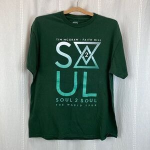 Tim McGraw Faith Hill Soul 2 Soul 2017 t shirt green large